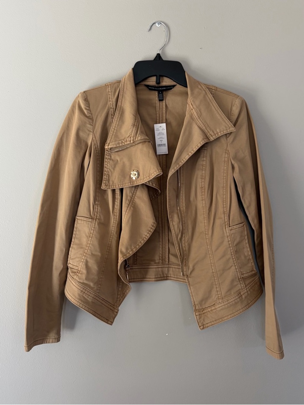 White House Black Market Camel Draped Utility Jacket - Women